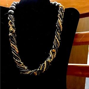 NWOT Coldwater Creek Browns and Black Bead Necklace